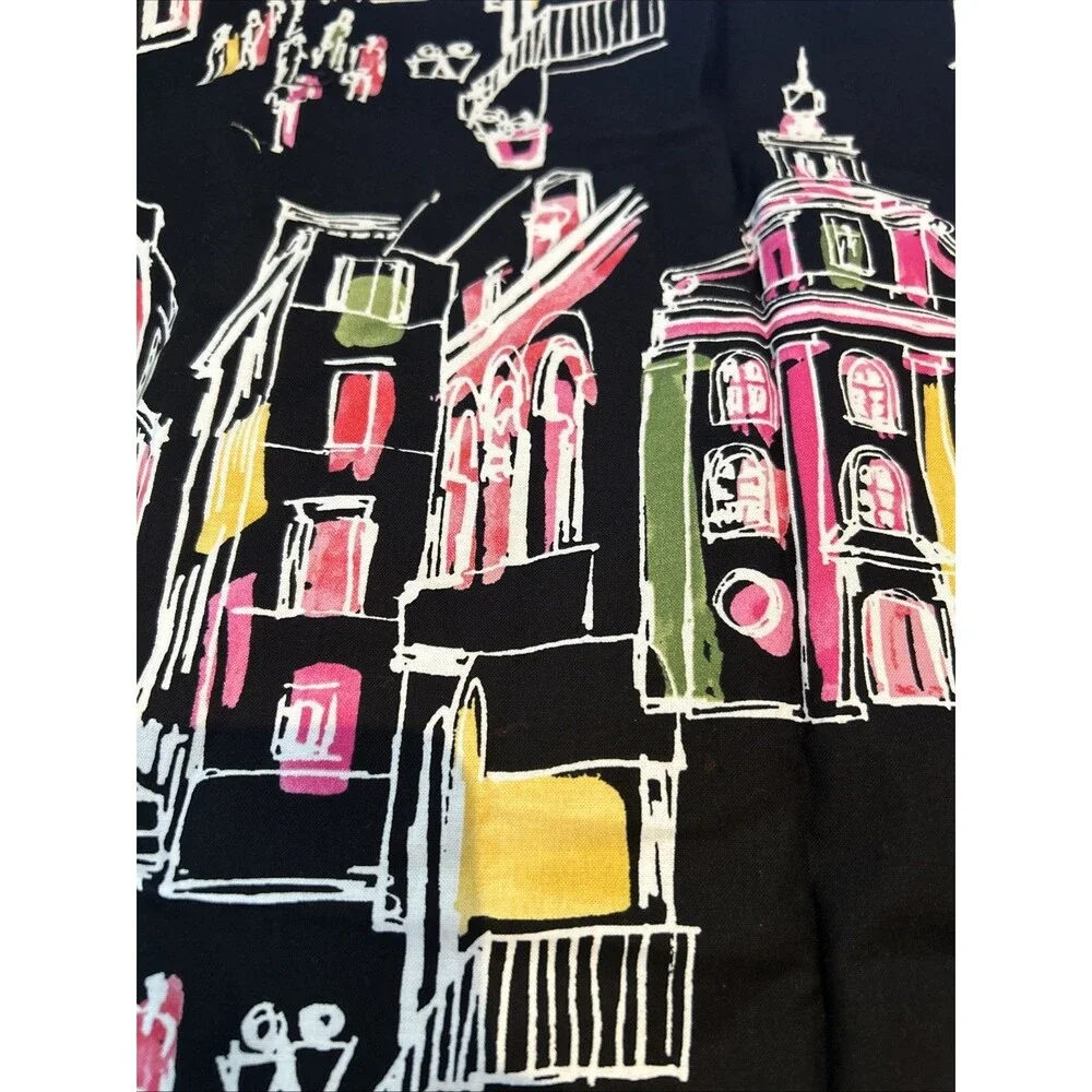Michael Miller Cotton Quilting Fabric On The Town City Scape Colorful Sketch